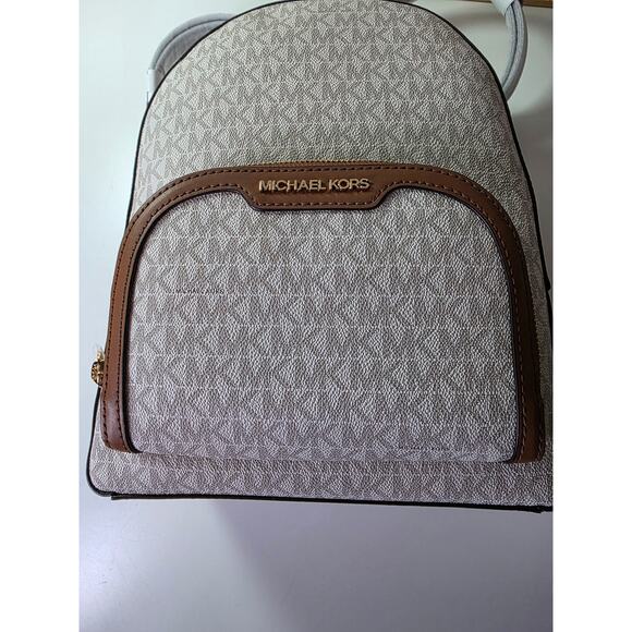 MICHAEL KORS Medium NEW Jaycee Logo Print Bookbag  Backpack Vanilla Brown NWT - Picture 11 of 16